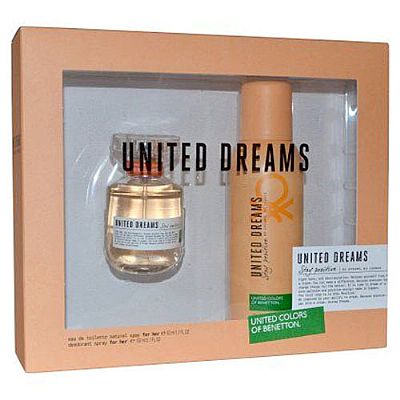 BENETTON UNITED DREAMS STAY POSITIVE EDT SPRAY 50ML + DEODORANT SPRAY 150ML FOR HER (SET)