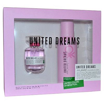 BENETTON UNITED DREAMS LOVE YOURSELF EDT SPRAY 50ML + DEODORANT SPRAY 150ML FOR HER (SET)