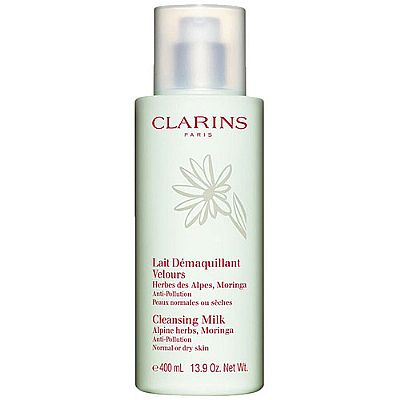 CLARINS LAIT DEMAQUILLANT VELOURS GENTIANE MORINGA COMBINATION OR OILY SKIN 400ML