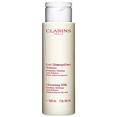 CLARINS LAIT DEMAQUILLANT VELOURS GENTIANE MORINGA COMBINATION OR OILY SKIN 200ML