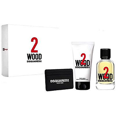 DSQUARED WOOD 2 EDT 100ML VAPO + PERFUMED BATH & SHOWER GEL 100ML + CARD HOLDER MEN (SET)